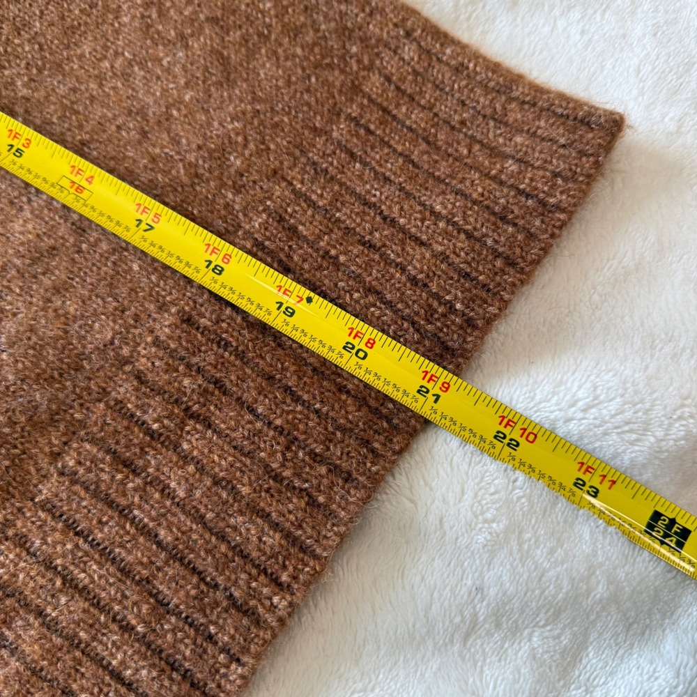 ALC Brown Alpaca Blend Colorblock Sweater Pink Cuffs Black Crew Neck size Small - Picture 6 of 9